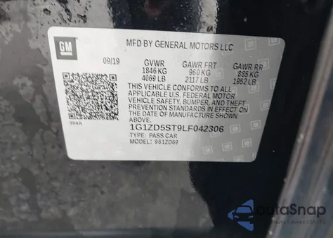 2020 Chevrolet Malibu Fwd Lt из США, поврежденный, VIN 1G1ZD5ST9LF042306